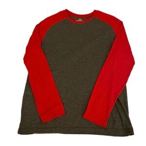 Athletics Works Performance Blend Men’s Medium Red and Grey Raglan Shirt